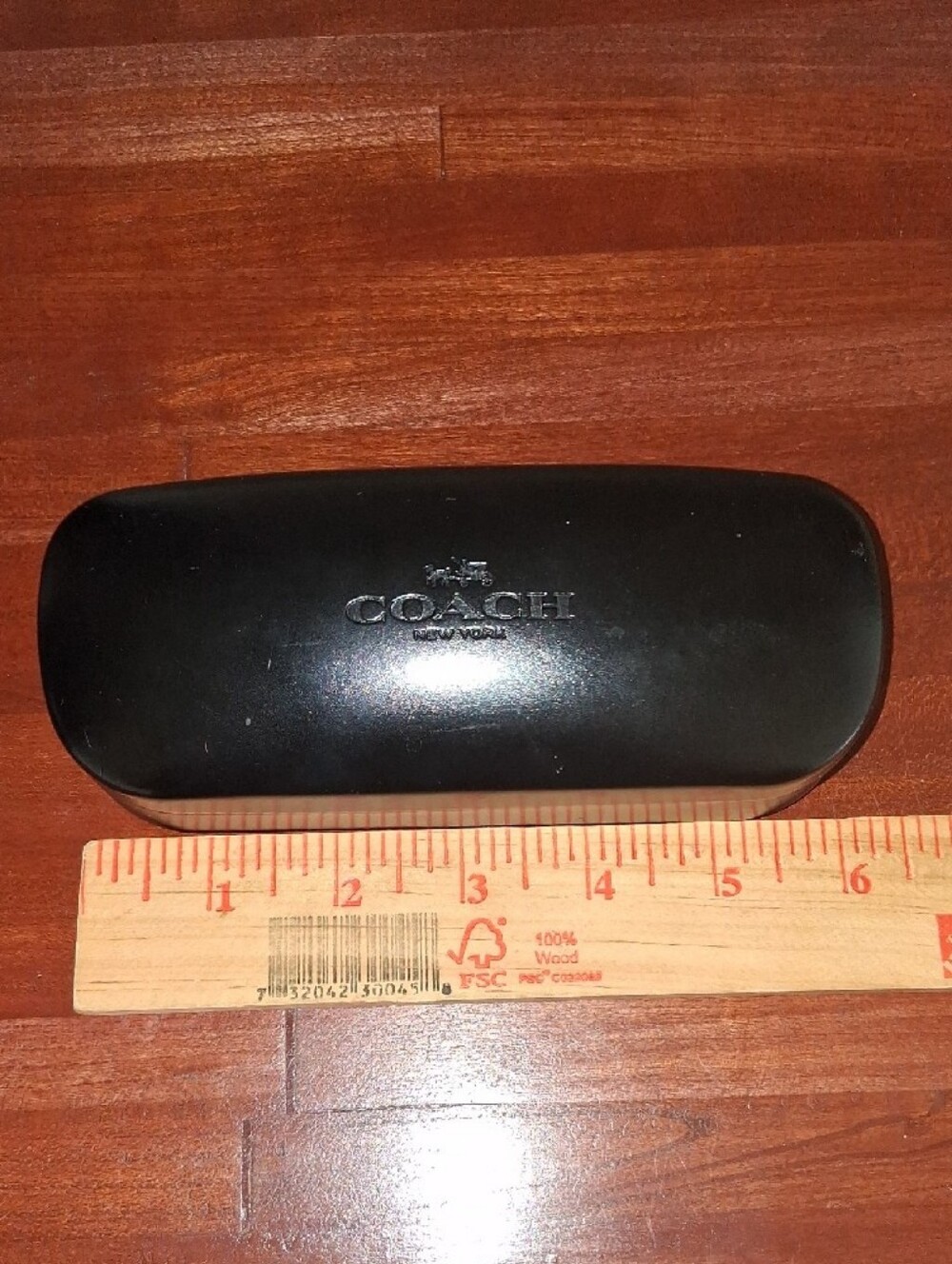 Coach Black Hard Sunglasses Case with Embossed Logo 6" - Picture 4 of 11